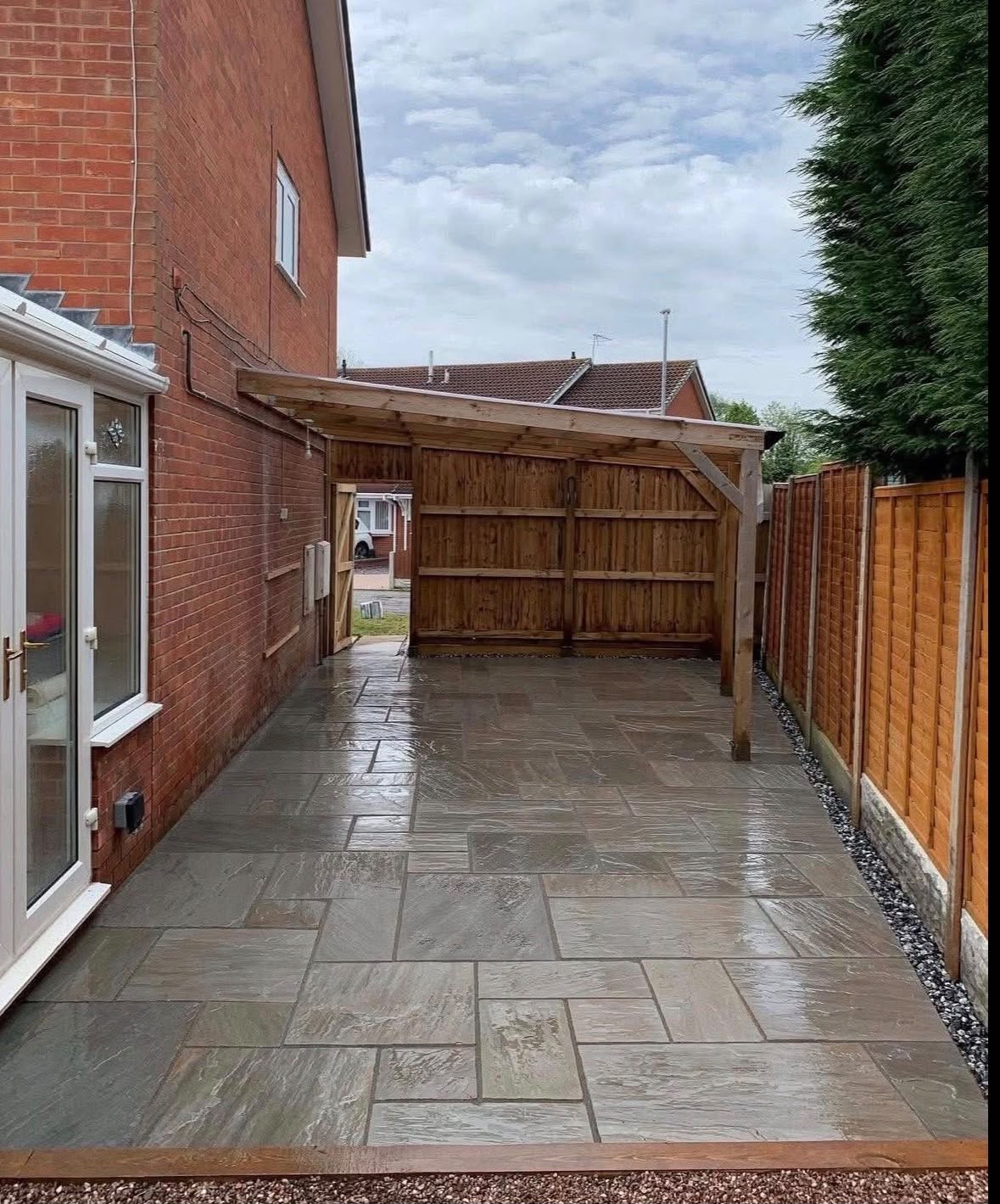 Recent Indian sandstone patio project 1
